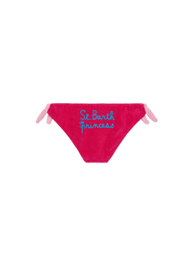 Girl fucsia swim briefs with embroidery - MC2 Saint Barth