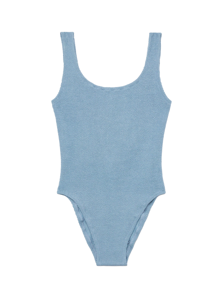 Costume intero Lora crinkle lurex avio