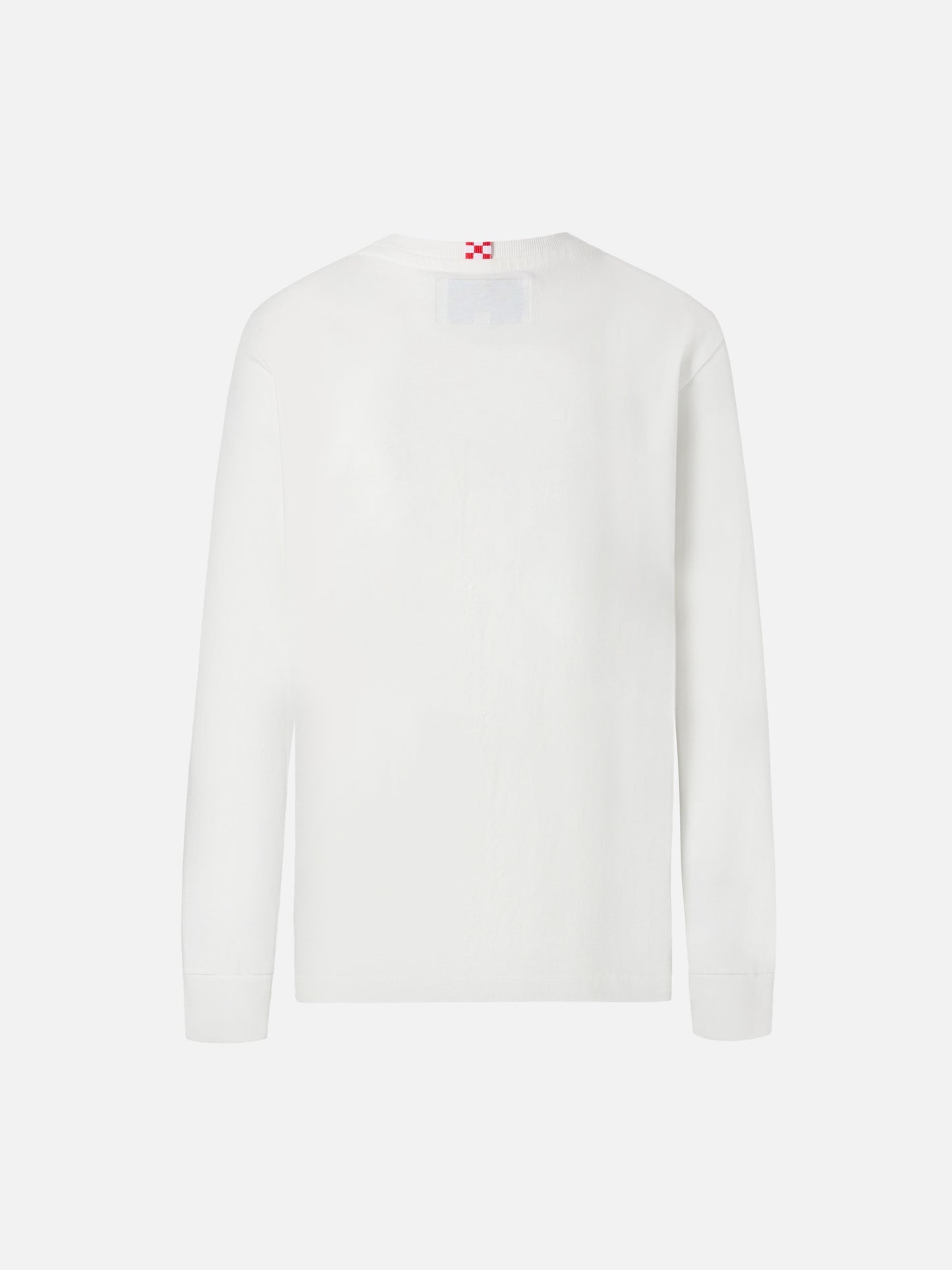 Luton long-sleeve winter cotton T-shirt in white with Cortina 1983 embroidery and Cortina print