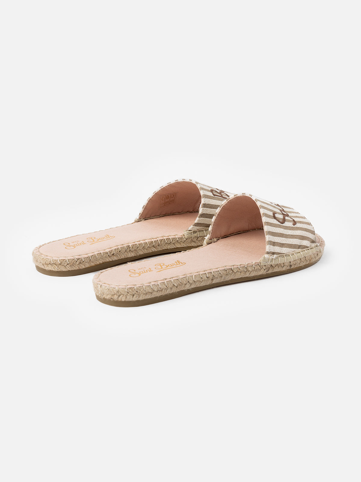 Woman espadrillas mules Luz with Saint Barth embroidery