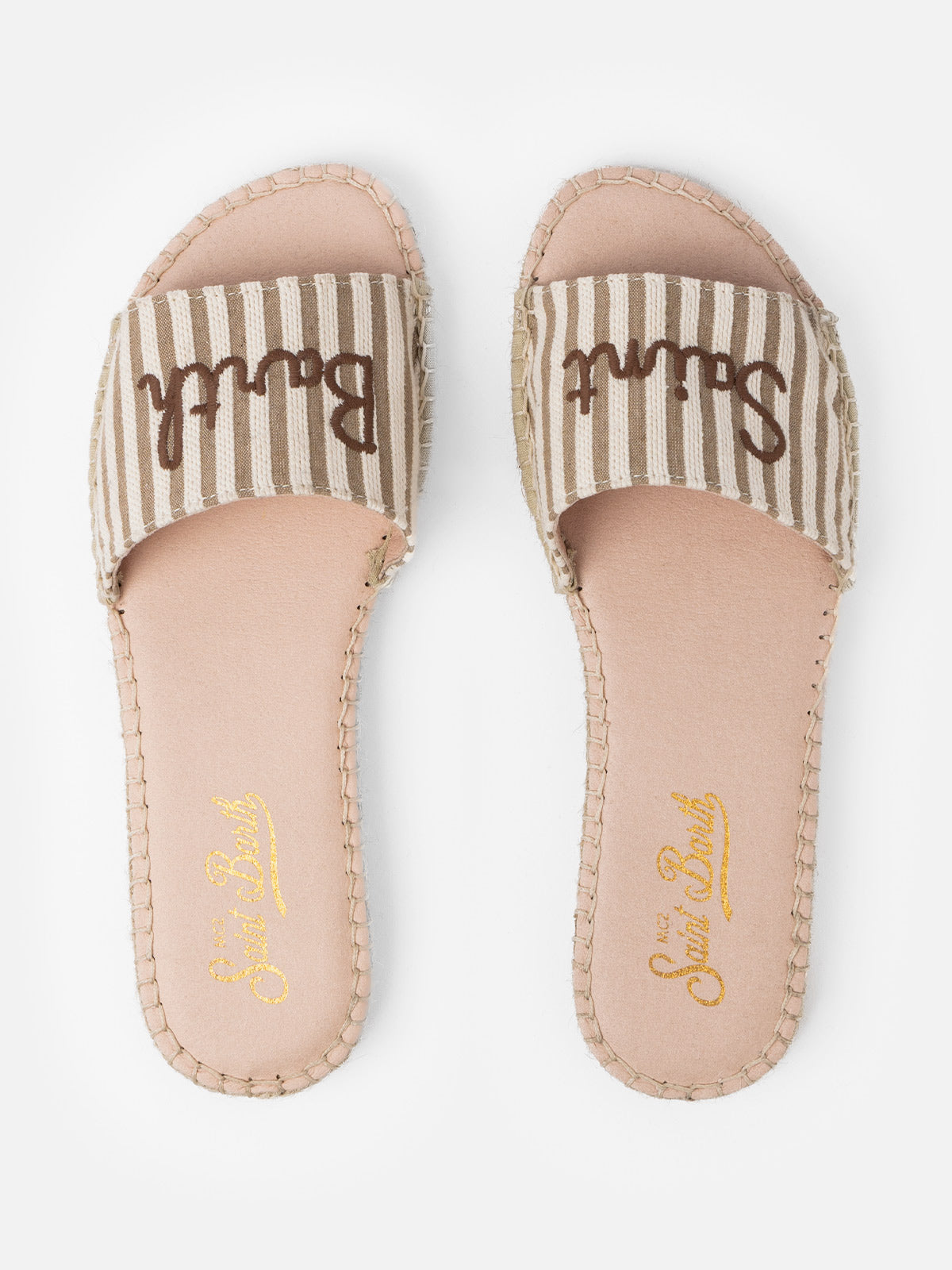 Woman espadrillas mules Luz with Saint Barth embroidery