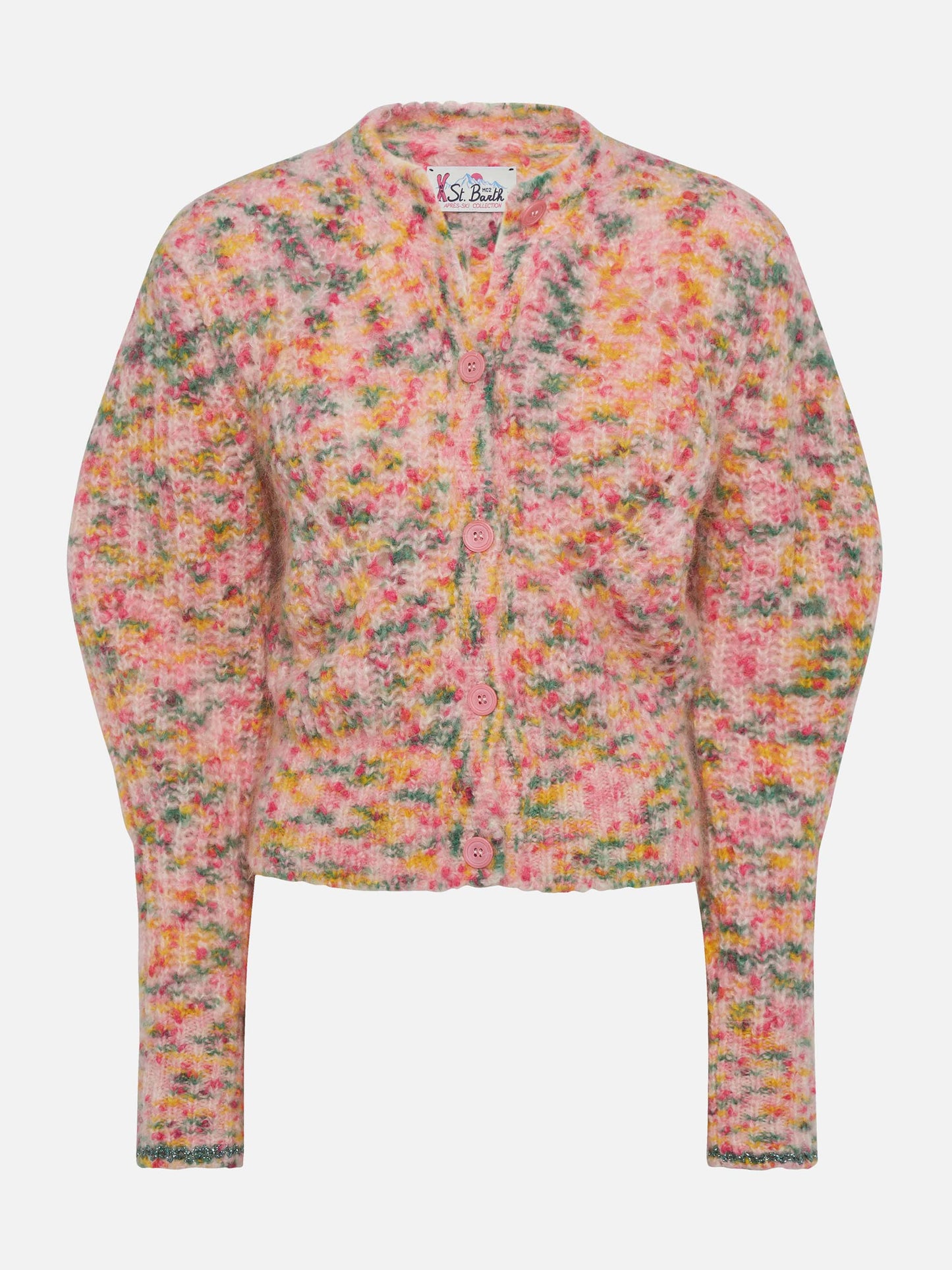 Mabelle – mehrfarbige Strickjacke aus Mouliné-Garn