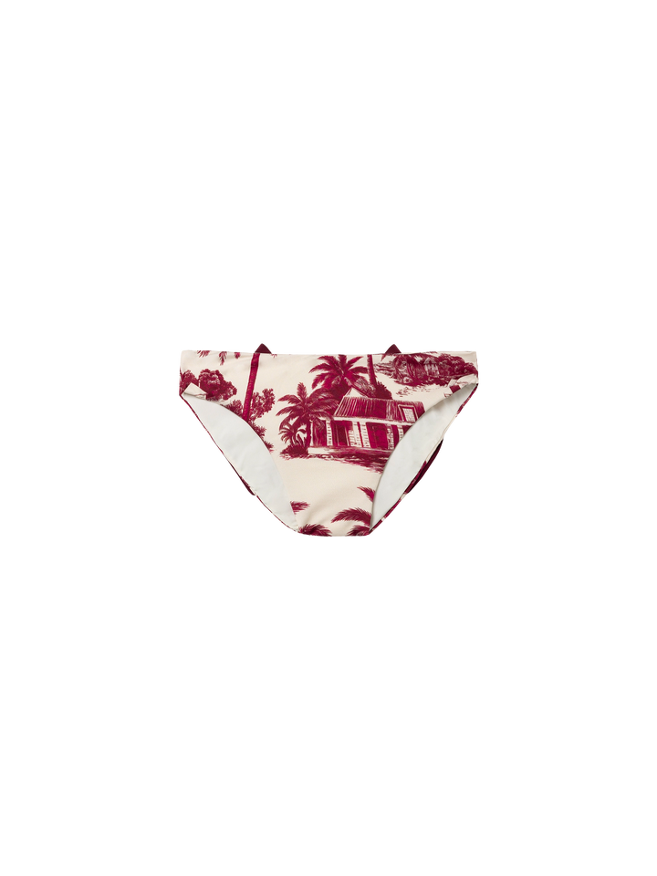 Madame swim briefs with bow and toile de jouy print | AI CO-CREATED DESIGN BY RICKDICK - POWERED BY RED-EYE - MC2 Saint Barth