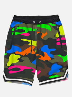 Camouflage fluo multicolor swim shorts surf style