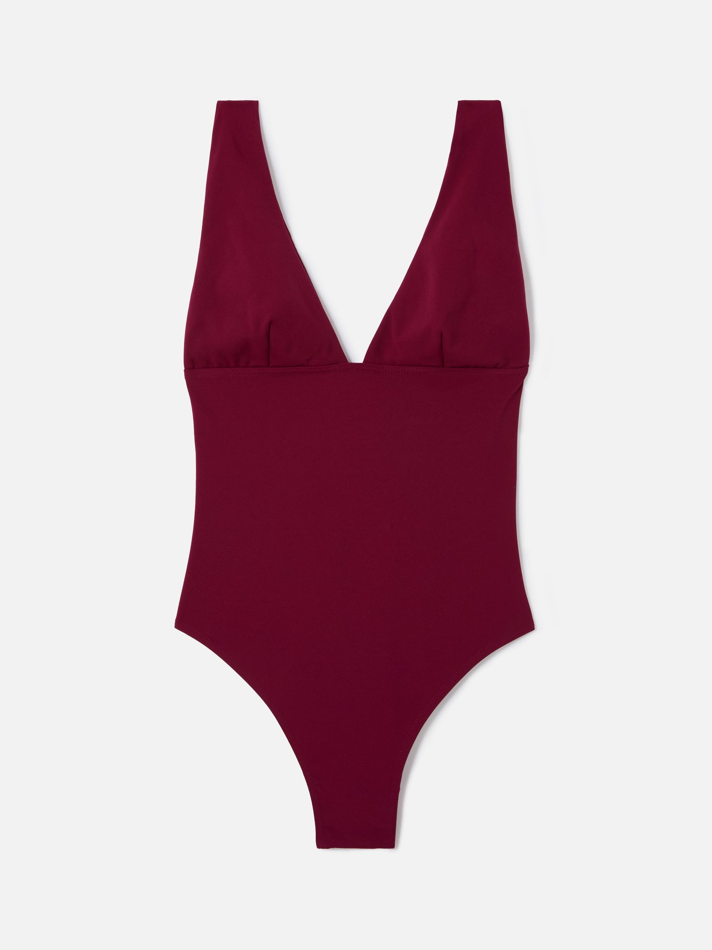Bañador de una pieza Mavi con profundo escote en V en color burdeos liso