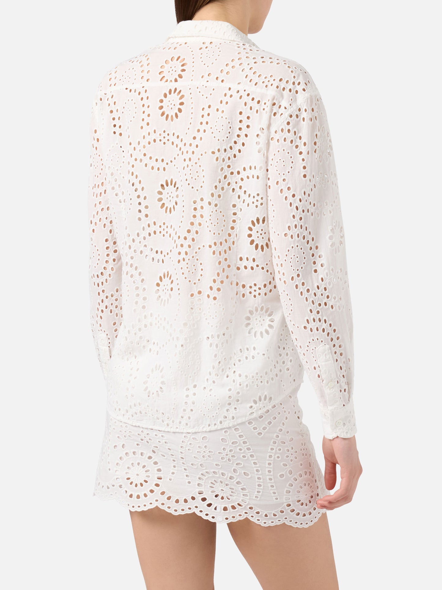 Meredith broderie anglaise cotton shirt in white