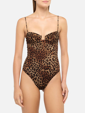 Medea underwired one-piece swimsuit with animalier print