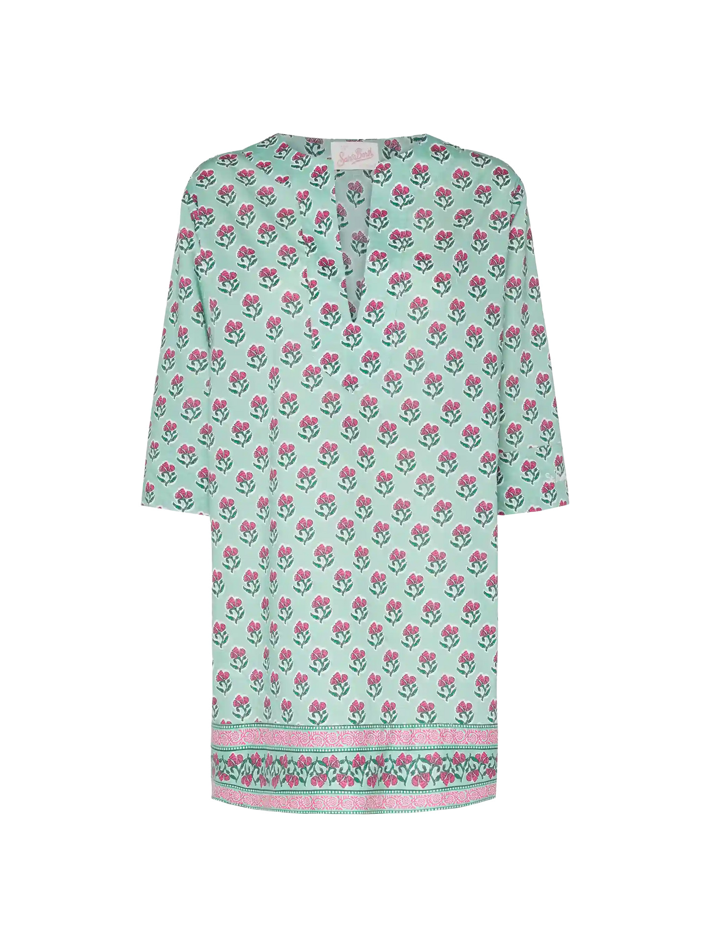 Macha cotton tunic dress with floral print - MC2 Saint Barth