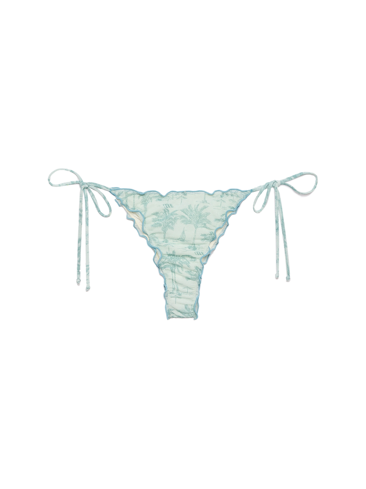 Miami lurex cheeky swim briefs with toile de jouy print
