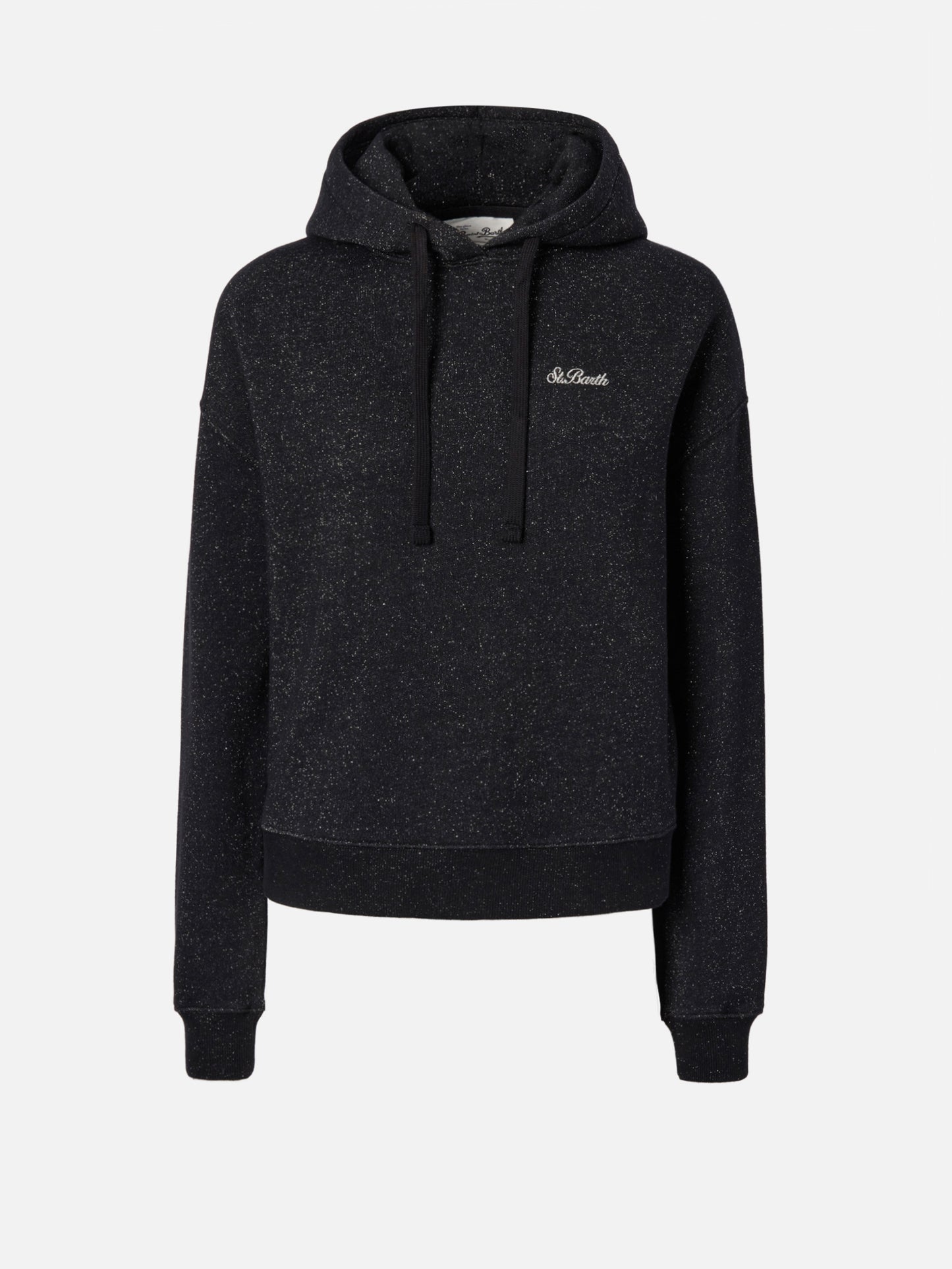 Mindy hoodie in black cotton–lurex blend
