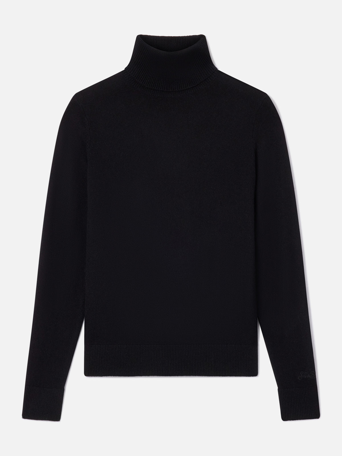 Black Moody cashmere turtleneck knit