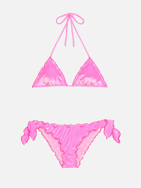 Klassische Badehose aus Samt in Mondrosa - Klassisches Triangel-Oberteil aus Samt in Sagittarius-Rosa