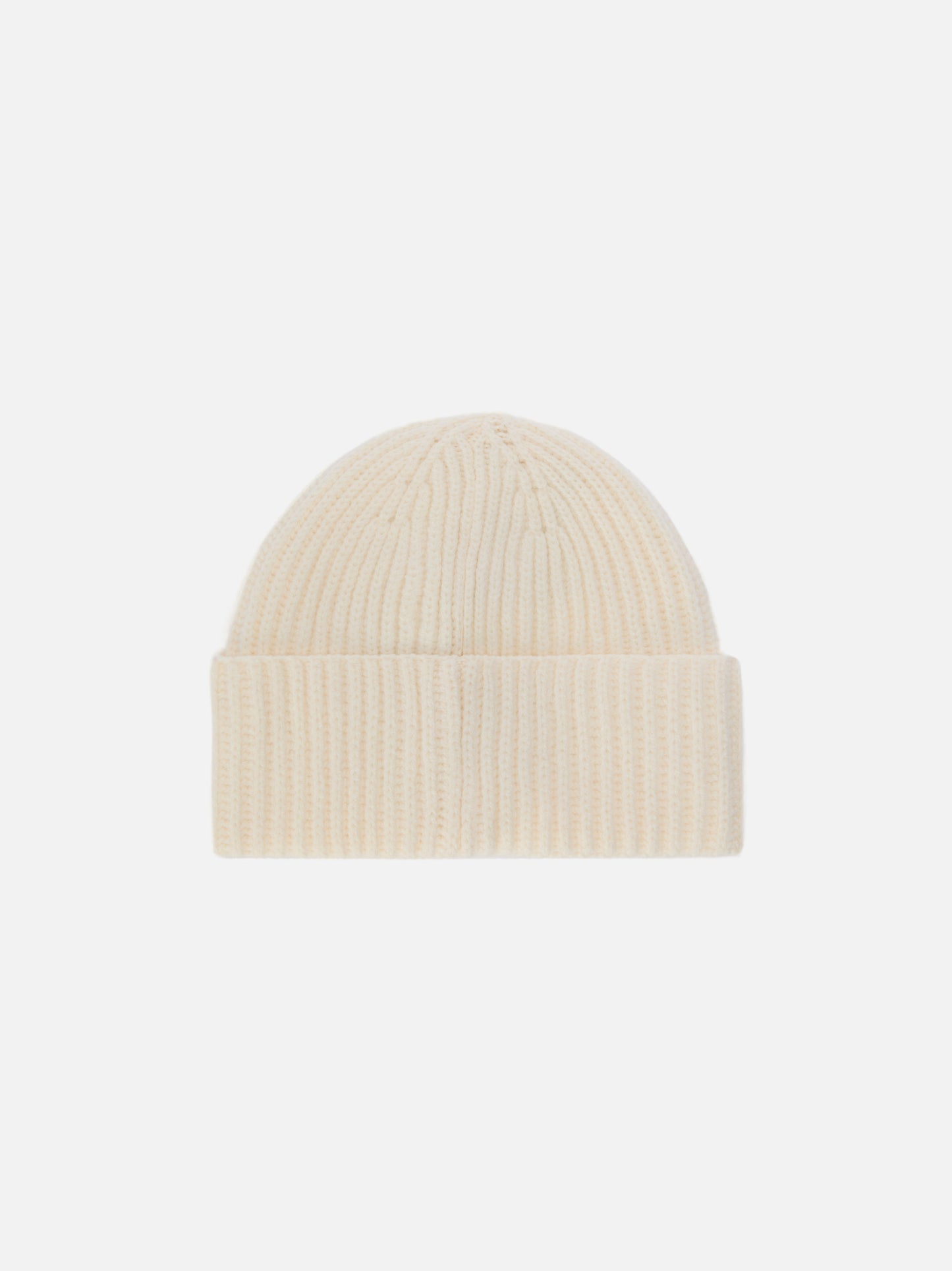 Moss Jr Beanie in white ribbed knit with St. Barth embroidery