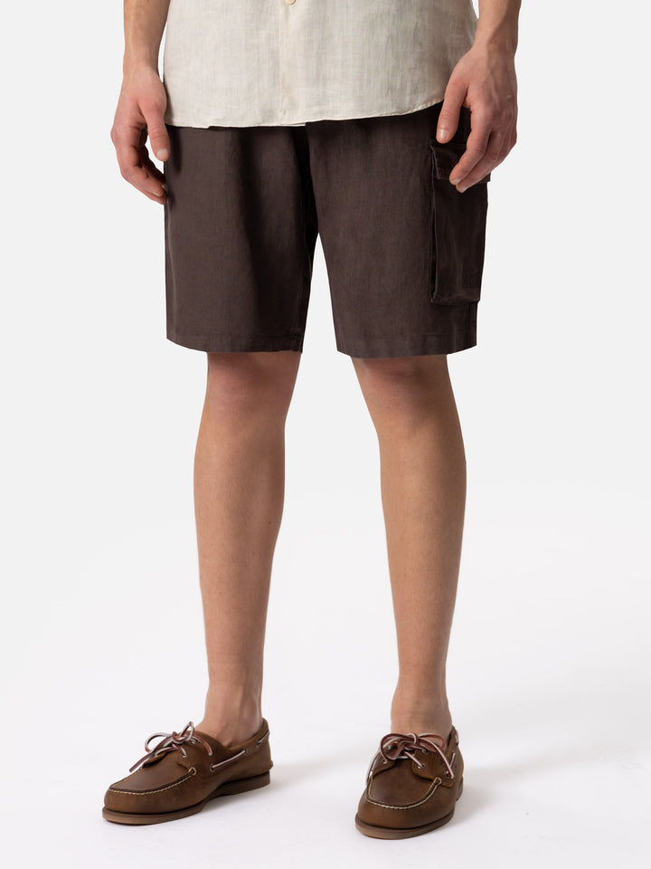 Brown linen bermuda Marseille - MC2 Saint Barth