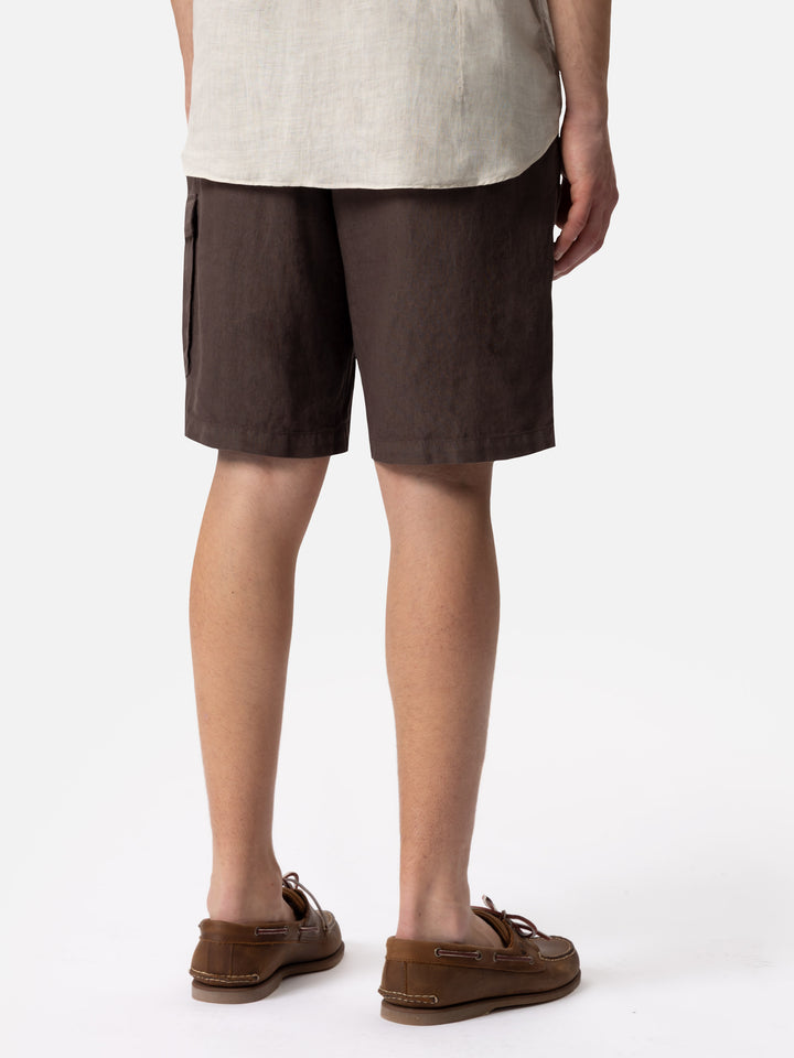 Brown linen bermuda Marseille - MC2 Saint Barth