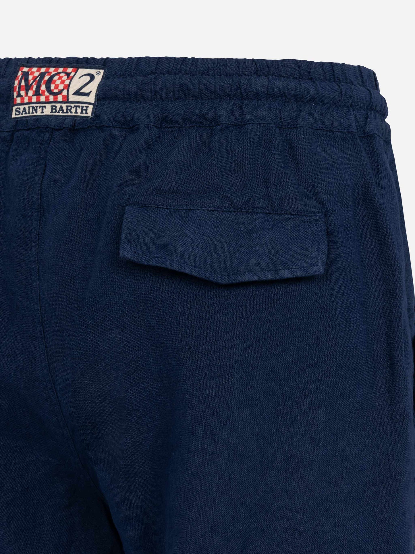 Man navy blue linen bermuda Marseille - MC2 Saint Barth