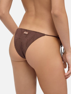 Marielle brown Sangallo lace classic swim briefs - MC2 Saint Barth