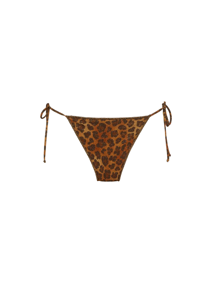 Klassische Badehose „Marielle“ aus Lurex mit Animalier-Print