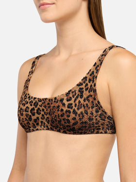 Bikini a bralette crinkle Naima Naomi con stampa animalier