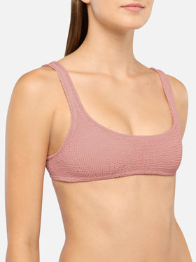 Naima pink crinkle classic bralette top