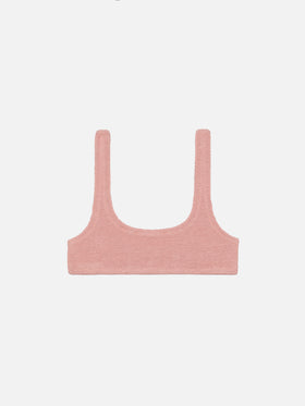 Naima pink crinkle classic bralette top