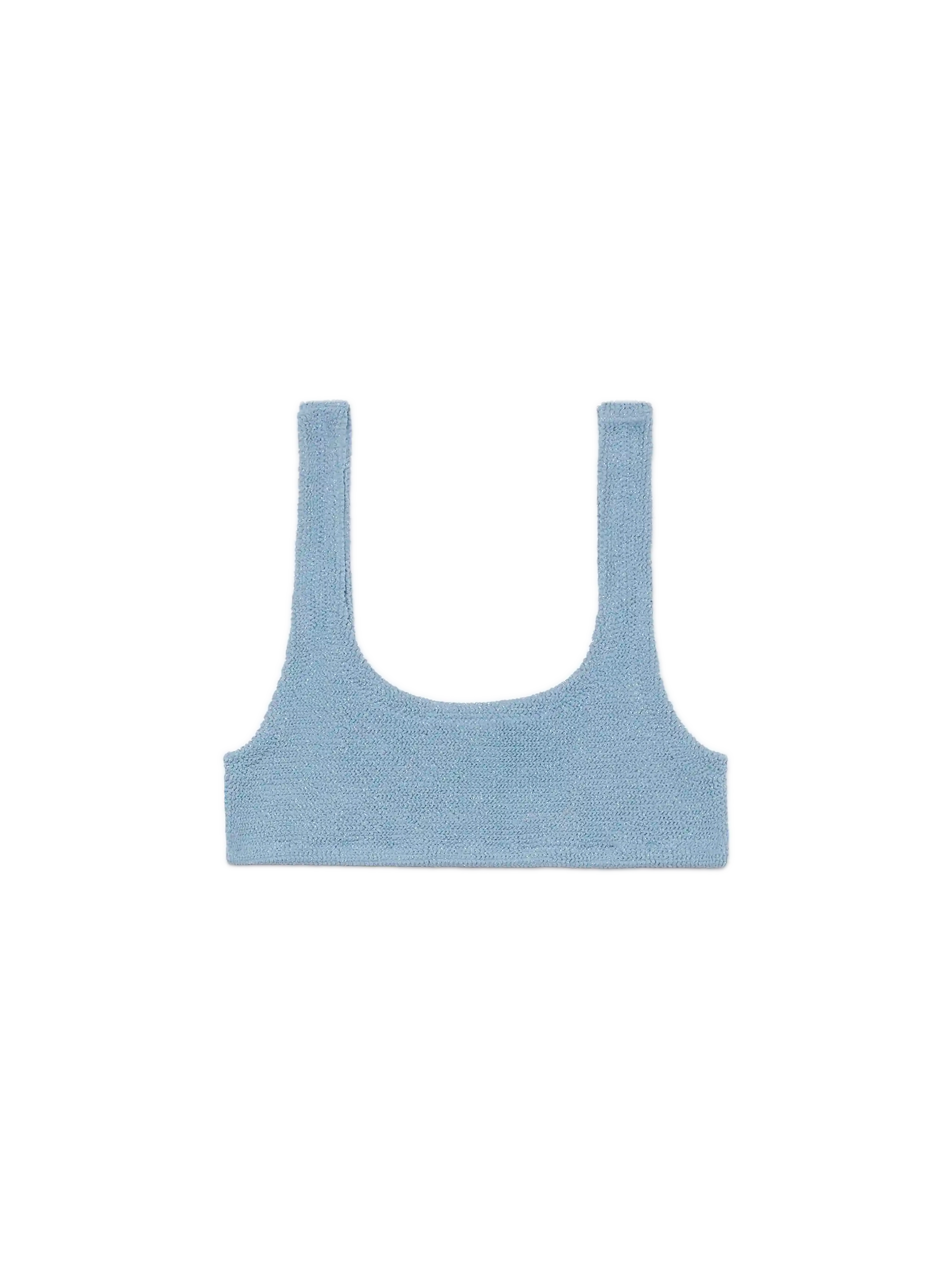 Naima avio blue lurex crinkle classic bralette top - MC2 Saint Barth