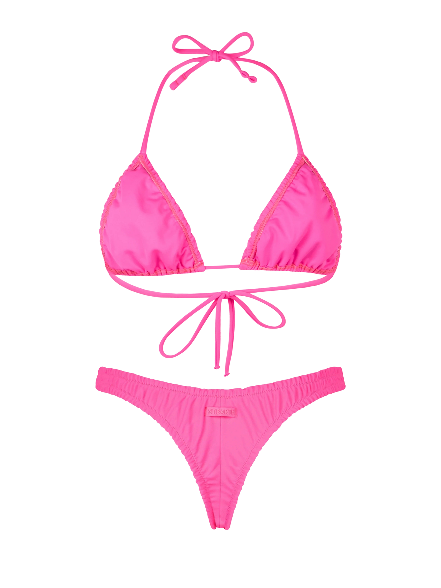 Damen-Triangel-Bikini in Neonrosa mit Rüschen von Nilly Nalu