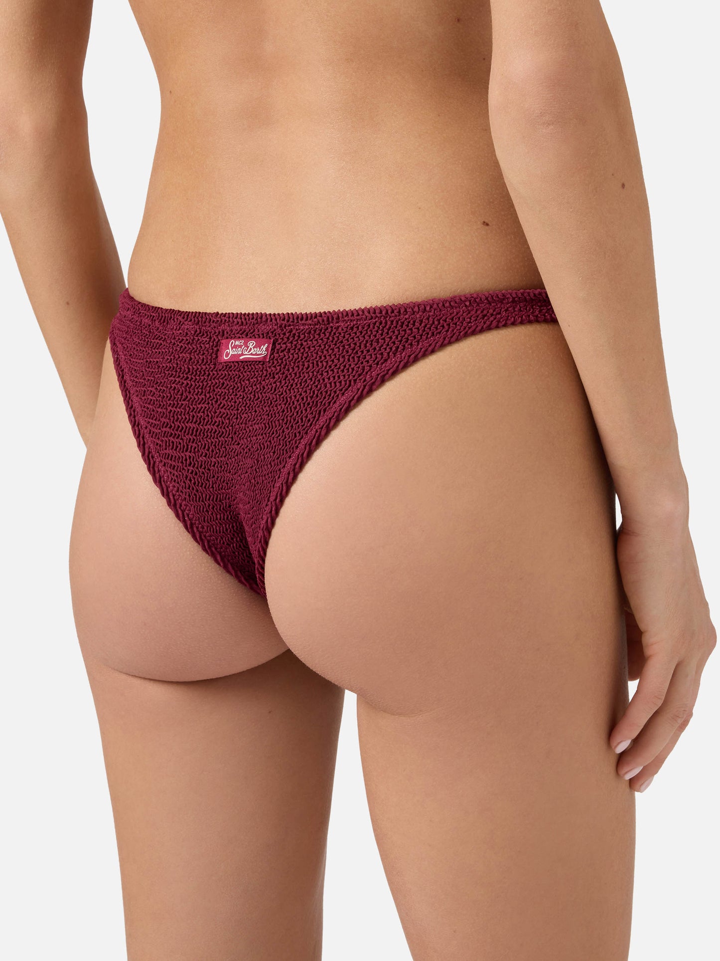 Naima Naomi crinkle burgundy bralette bikini