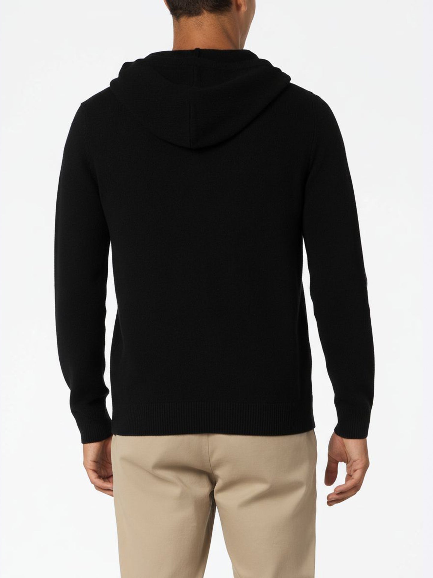 Maglione con cappuccio Notting in lambswool nero da uomo