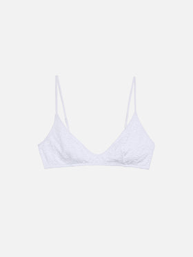 Paloma white Sangallo lace scoop bralette - MC2 Saint Barth