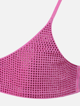 Paloma Jr pink bralette bikini with rhinestones - MC2 Saint Barth