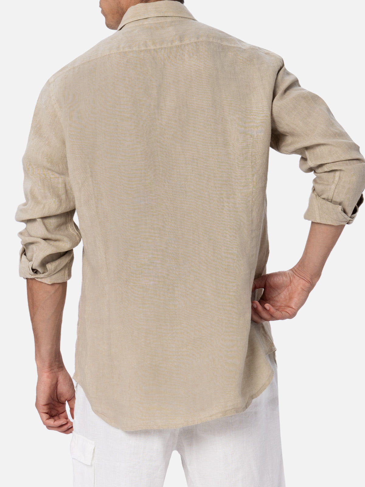Herren beiges Leinenhemd Pamplona