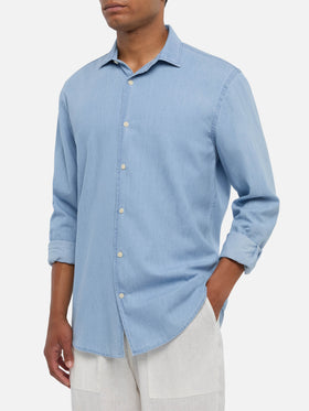 Helles, jeansblaues Chambray-Hemd Pamplona