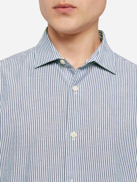 Light blue striped seersucker shirt Pamplona - MC2 Saint Barth