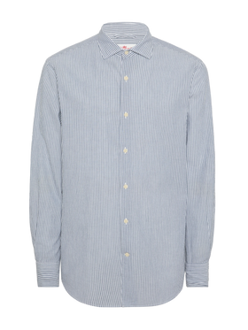 Light blue striped seersucker shirt Pamplona - MC2 Saint Barth
