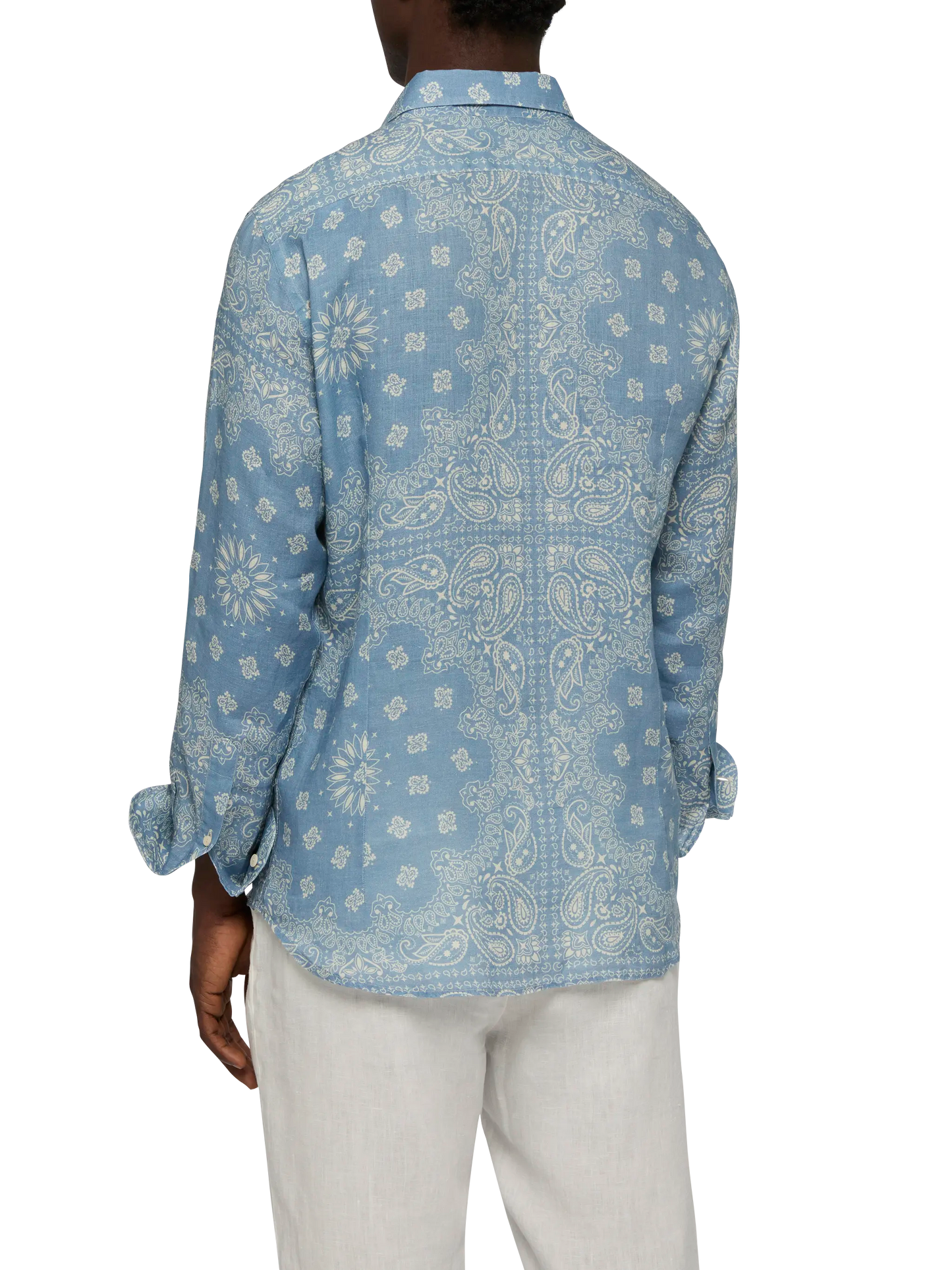 Linen shirt Pamplona with bandanna print - MC2 Saint Barth