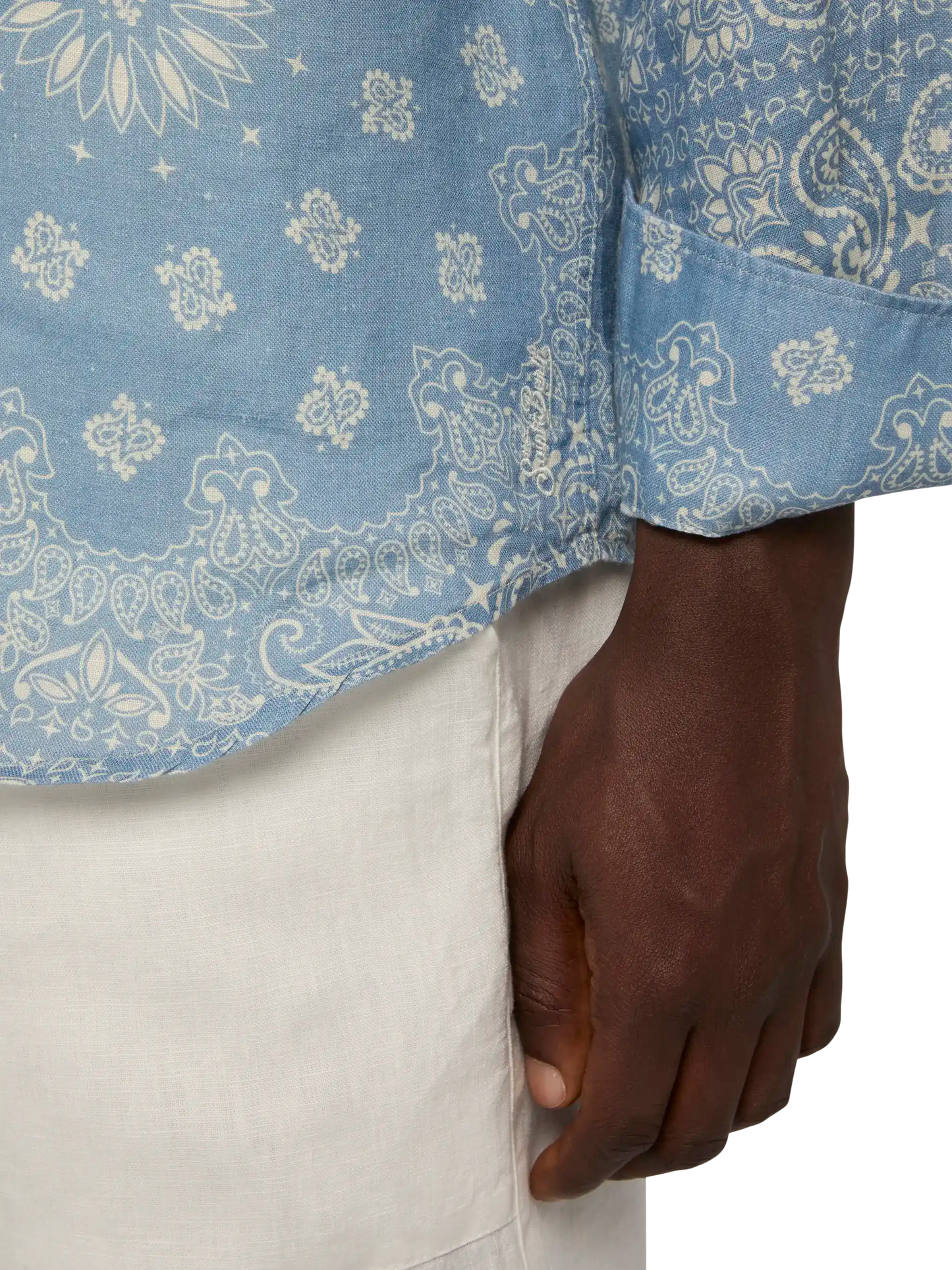 Linen shirt Pamplona with bandanna print - MC2 Saint Barth