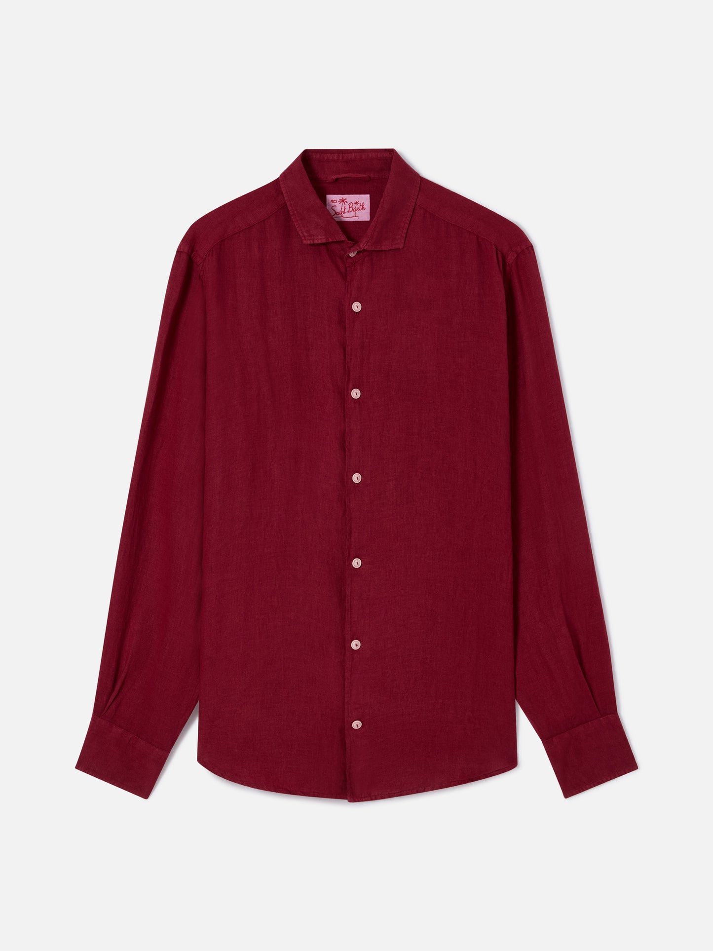 Camisa de lino burdeos Pamplona