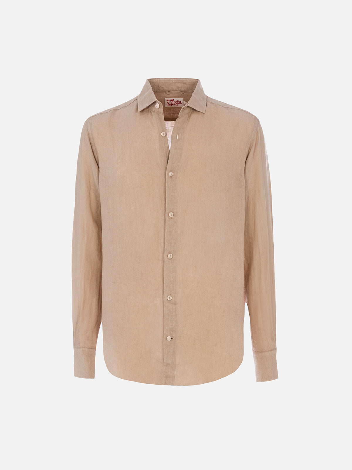 Camicia da uomo in lino beige Pamplona