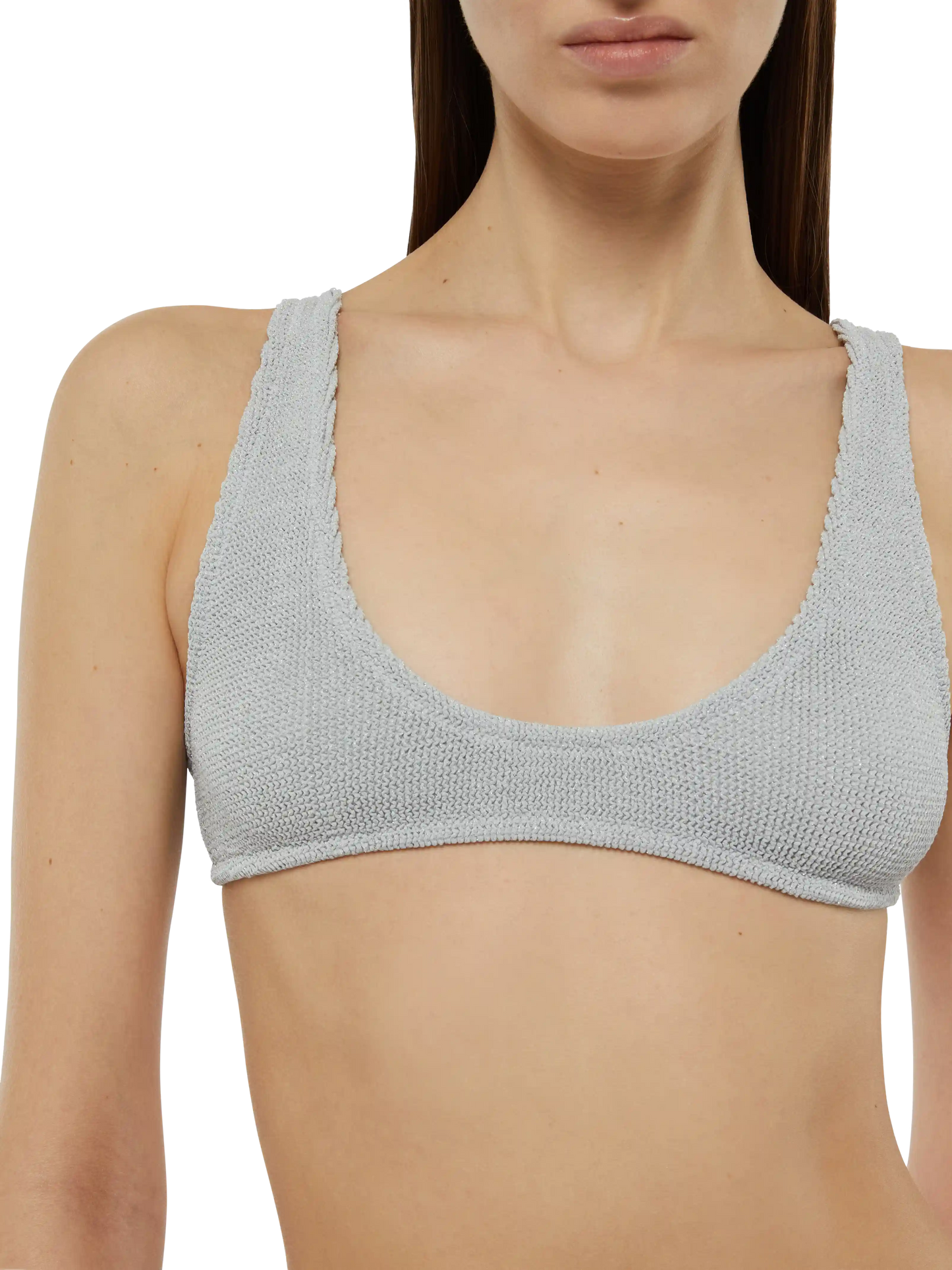 Lurex silver tiny crinkle bralette Pamy Naomi - MC2 Saint Barth