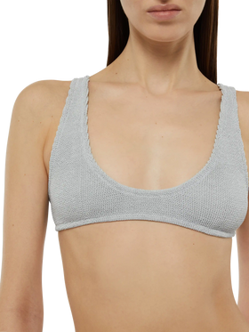 Pamy lurex silver tiny crinkle bralette - MC2 Saint Barth