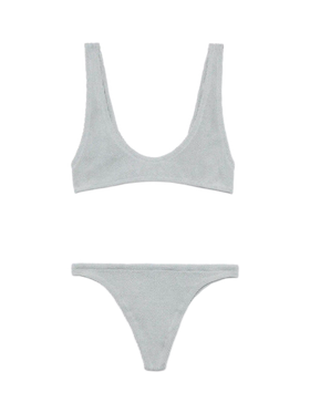 Lurex silver tiny crinkle bralette Pamy Naomi - MC2 Saint Barth