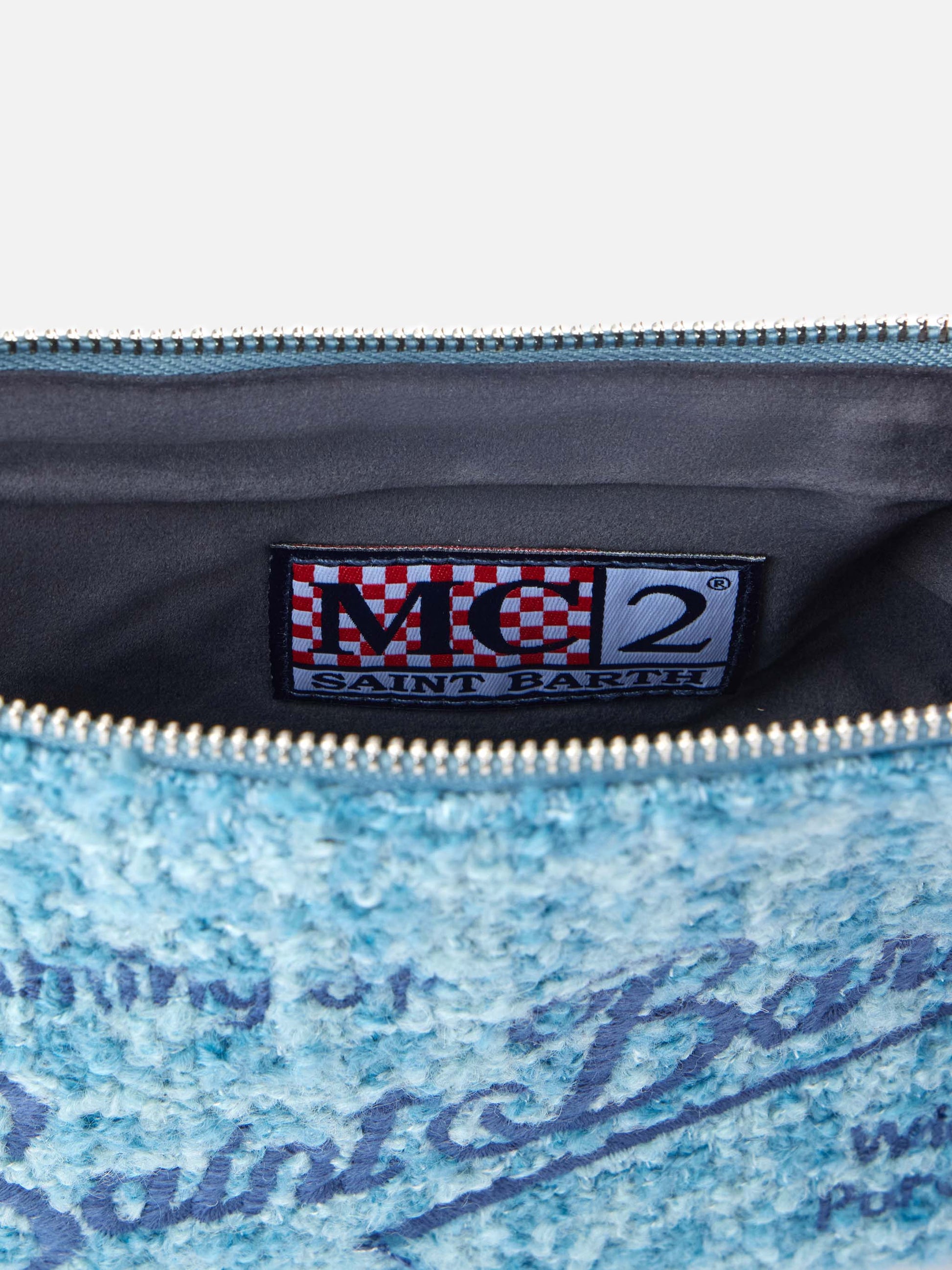 Blue tweed Parisienne pouch with chain - MC2 Saint Barth