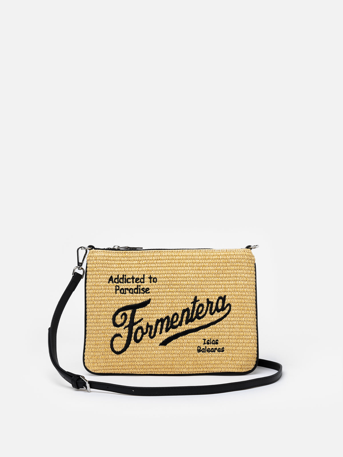 Parisienne-Strohpochette mit Formentera-Stickerei
