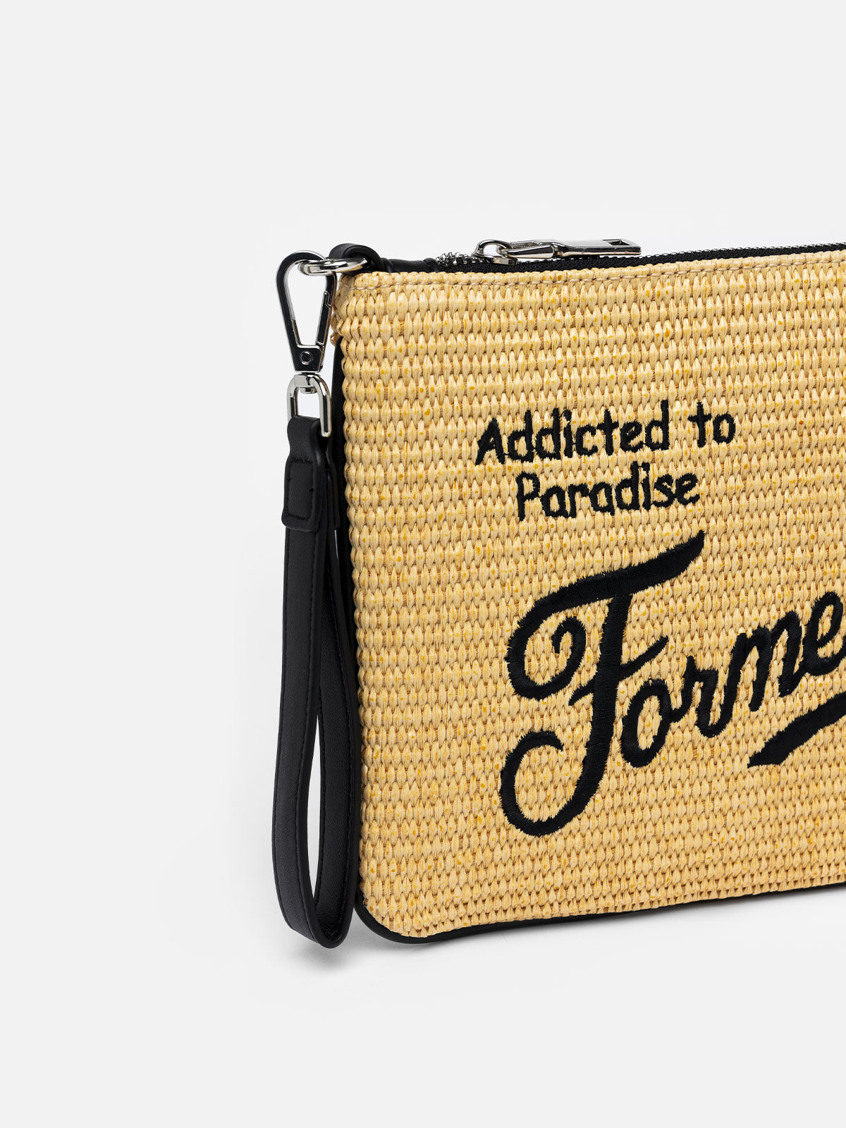 Parisienne-Strohpochette mit Formentera-Stickerei