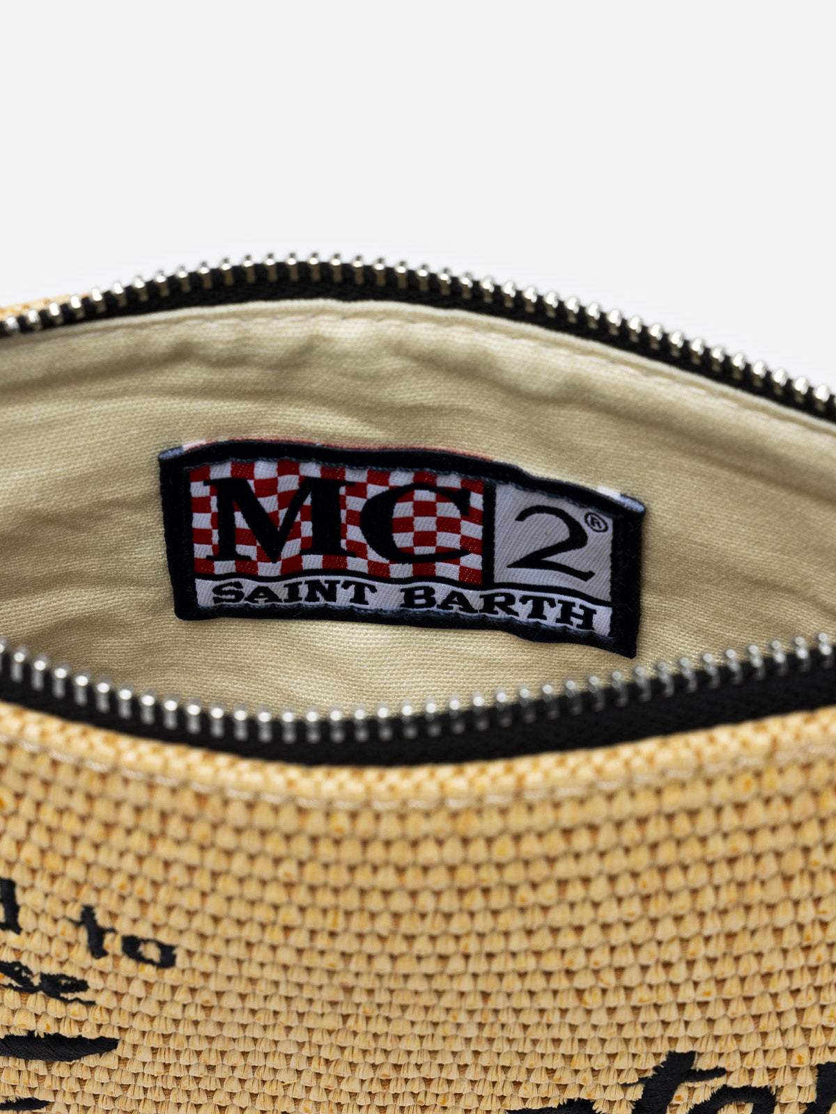 Parisienne-Strohpochette mit Formentera-Stickerei