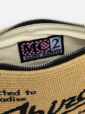 Pouch Parisienne in paglia con ricamo Ibiza