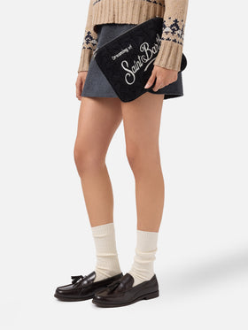 Parisienne Wool Braid Crossbody Bag in black braided wool blend