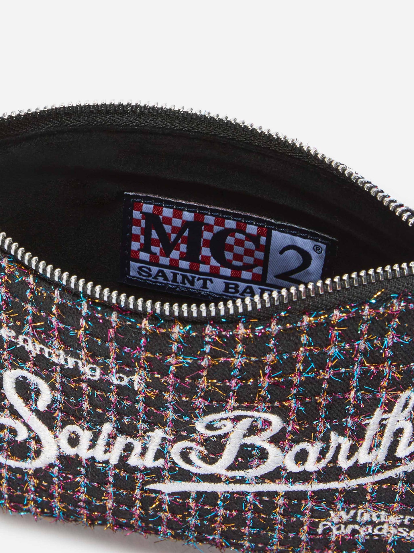 Borsetta a spalla Parisienne Mini Tweed nera shiny