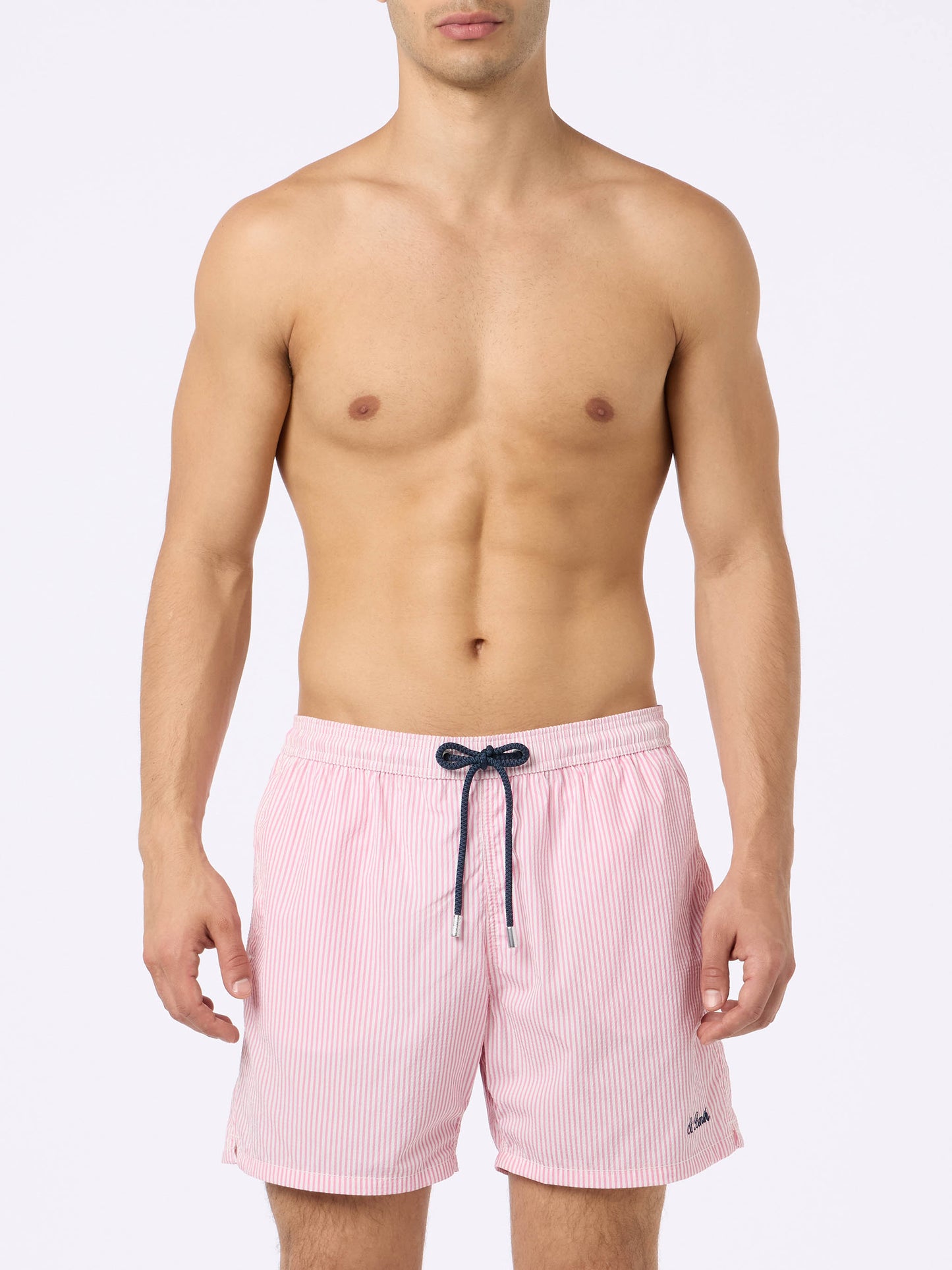 Man seersucker striped swim shorts Patmos